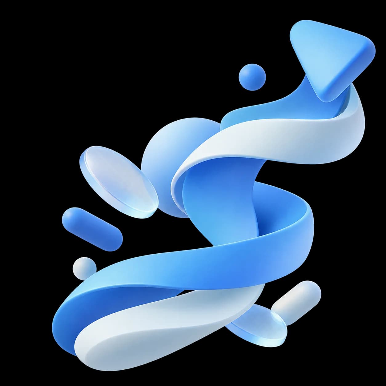 Organic 3D Ribbon Blue